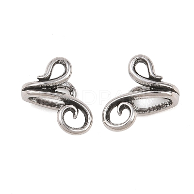 Flower 316 Stainless Steel Non- Piercing Cartilage Earrings AJEW-C044-07A-AS-1