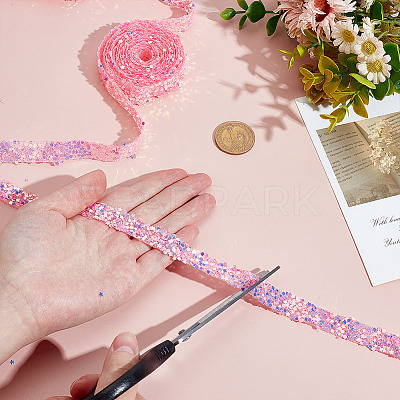 5 Yards Glitter PVC Sequins Hotfix Ornament Accessories DIY-WH0128-19B-1
