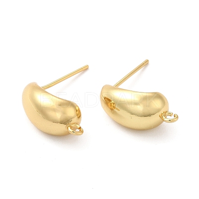 Rack Plating Brass Stud Earring Findings EJEW-P226-11G-1