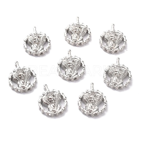 Brass Micro Pave Cubic Zirconia Pendants ZIRC-O044-13P-1