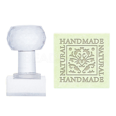 Clear Acrylic Soap Stamps DIY-WH0445-009-1