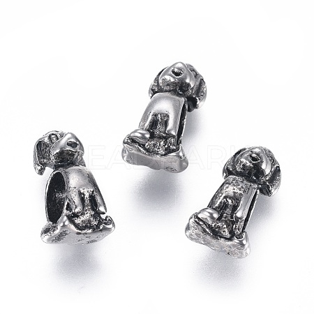304 Stainless Steel Puppy European Beads STAS-I121-02AS-1
