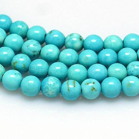 Natural Howlite Beads Strands X-TURQ-G103-10mm-01-1