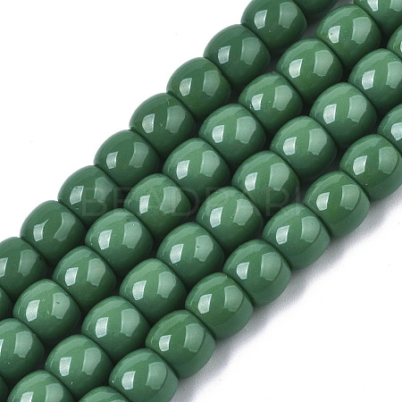 Opaque Solid Color Glass Beads Strands GLAA-R217-06-A02-1