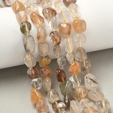 Natural Rutilated Quartz Beads Strands G-Z126-A02-1