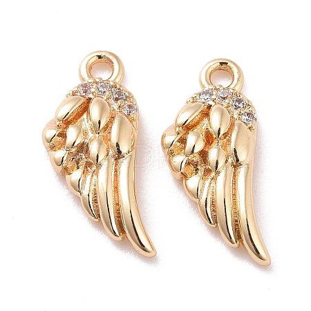 Brass Micro Pave Clear Cubic Zirconia Charms LS-KK-G418-12G-1
