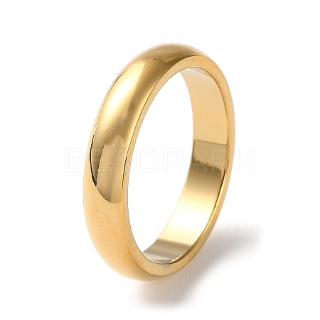 Ion Plating(IP) 304 Stainless Steel Simple Plain Band Finger Ring for Women Men RJEW-F152-03G-1