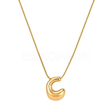 304 Stainless Steel Alphabet Pendant Necklaces for Men and Women GP1122-3-1