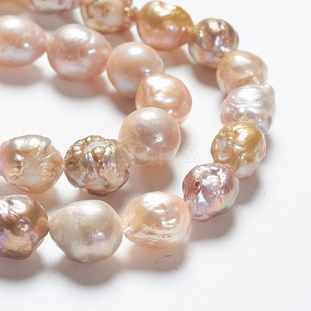 Natural Baroque Pearl Keshi Pearl Beads Strands PEAR-Q004-37-1
