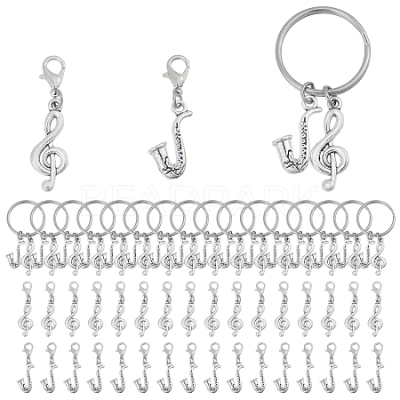 48Pcs 3 Style Alloy Pendant Decoration & Keychain HJEW-CA00047-1