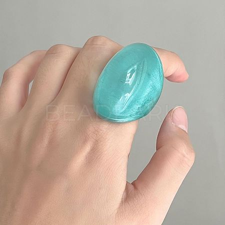 Oval Transparent Resin Finger Rings FS-WG7A84E-04-1