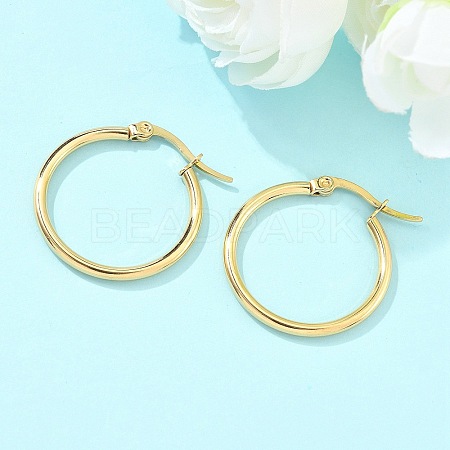Ion Plating(IP) 304 Stainless Steel Hoop Earrings X-EJEW-N0016-11G-C-1