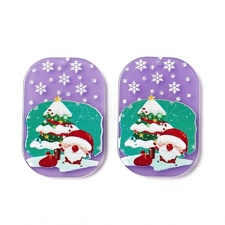 Christmas Translucent Printed Acrylic Pendants SACR-G019-B01-1