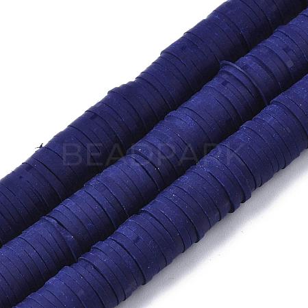 Flat Round Handmade Polymer Clay Beads CLAY-R067-10mm-35-1