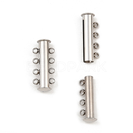 Non-Tarnish 4-Strands 304 Stainless Steel Slide Lock Clasps STAS-H402-35P-01-1