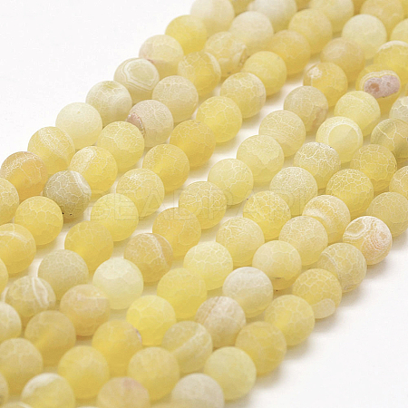 Frosted Natural Weathered Agate Beads Strands X-G-F367-6mm-11-1