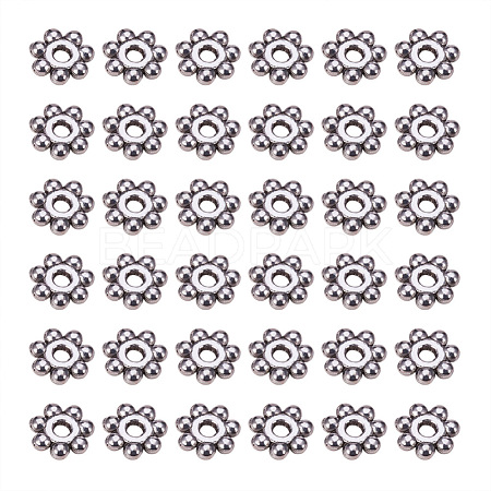 Tibetan Style Alloy Daisy Spacer Beads X-LF1022Y-NF-1