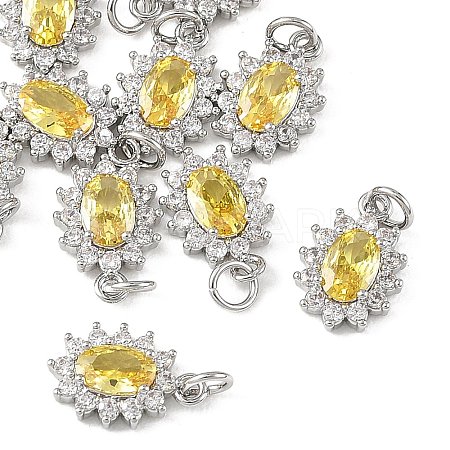 SHEGRACE Brass Micro Pave Cubic Zirconia Pendants XGRQ2O689-446C-P-1