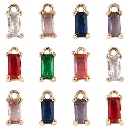 14Pcs 7 Colors Transparent Glass Charms GLAA-YW0004-25-1