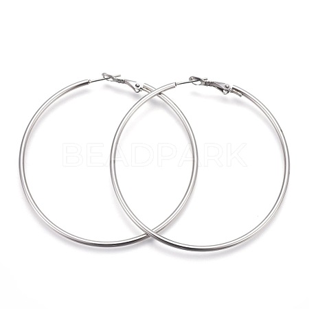 Tarnish Resistant 201 Stainless Steel Hoop Earrings EJEW-F188-24P-D-1