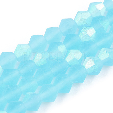 Imitate Austrian Crystal Bicone Frosted Glass Beads Strands EGLA-A039-T2mm-MB20-1