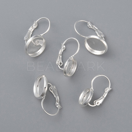 304 Stainless Steel Leverback Earring Settings STAS-F191-03S-12mm-1