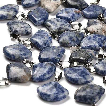 Natural Blue Spot Jasper Pendants G-Z067-05P-04-1