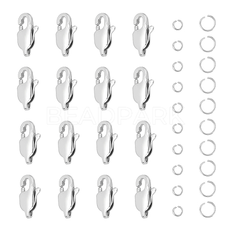 16Pcs 304 Stainless Steel Lobster Claw Clasps DIY-UN0004-95-1