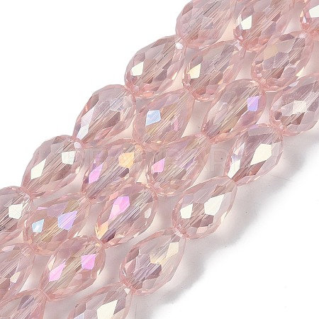 Transparent Electroplate Glass Beads Strands EGLA-N013-T10mm-B18-1
