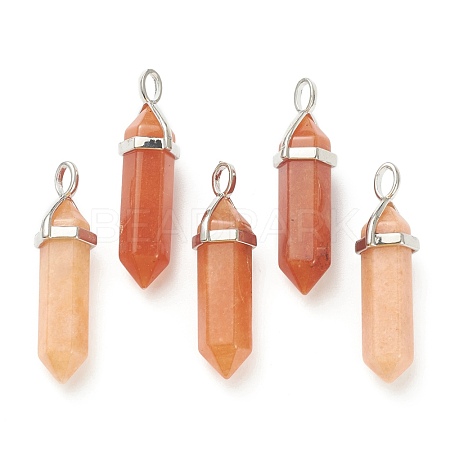 Natural Red Aventurine Pointed Pendants G-M378-01P-A04-1