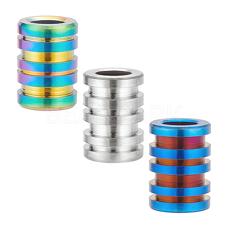 3Pcs 3 Style Titanium Alloy European Beads FIND-UN0002-91-1