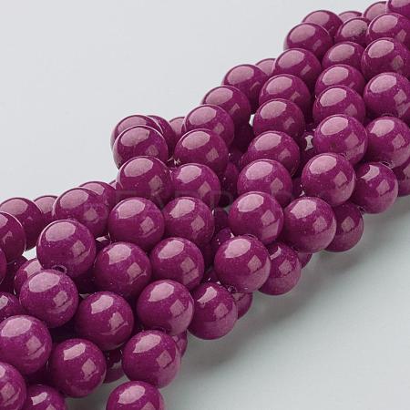 Natural Mashan Jade Round Beads Strands G-D263-10mm-XS12-1