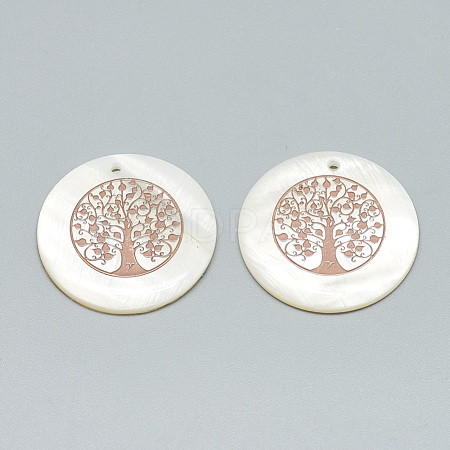 Freshwater Shell Pendants SHEL-Q016-019RG-1