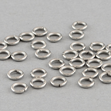 Tarnish Resistant 304 Stainless Steel Open Jump Rings A-STAS-Q186-02-4X0.7mm-1