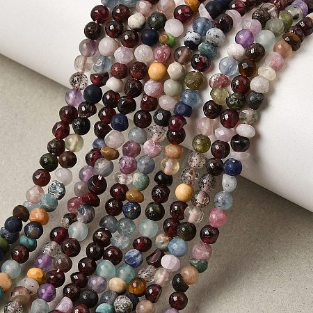 Natural & Synthetic Mixed Gemstone Beads Strands GG-CBAA998-A01-3mm-1