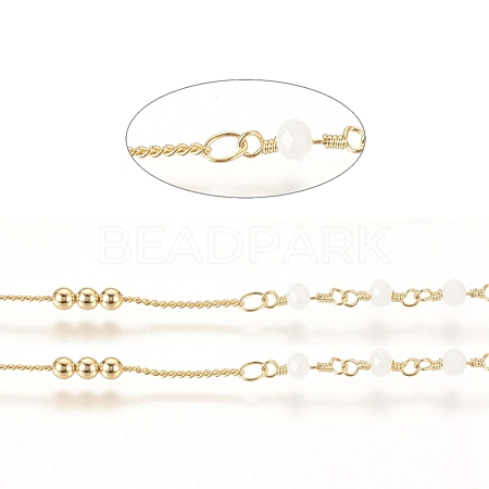 Brass Handmade Beaded Chain CHC-G011-10G-02-1