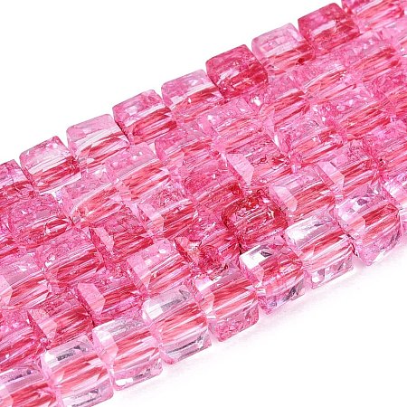 Crackle Transparent Glass Beads Strands GLAA-N062-4mm-12-1
