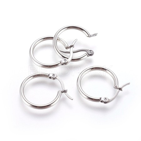 304 Stainless Steel Hoop Earrings X-STAS-P237-12P-1