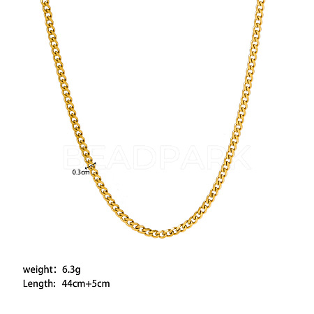 Titanium Steel Curb Chain Necklaces PW-WG8A4BA-04-1