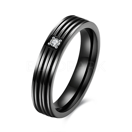 Valentine's Day Gifts Titanium Steel Cubic Zirconia Couple Rings For Women RJEW-BB16464-7B-1