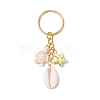 Synthetic Turquoise with Natural Mixed Cowrie Shell Keychain KEYC-JKC01266-4