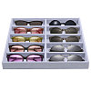 10-Slot Wood Covered with Velvet Sun Glasses Storage Tray ODIS-WH0025-174-1