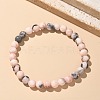 Natural Zebra Jasper Bead Stretch Bracelets X-BJEW-K212-A-035-1