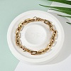 Ion Plating(IP) Rectangle 201 Stainless Steel Chain Bracelets BJEW-N240-06G-1