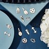 12Pcs 6 Style 201 Stainless Steel Pendants STAS-UN0032-10-4