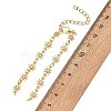 Brass Pave Clear Cubic Zirconia Star Link Chain Bracelet Making AJEW-JB01639-4