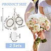 Flat Round & Heart & Oval Alloy Pendant Decorations HJEW-AB00498-2