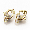 Brass Micro Pave Clear Cubic Zirconia Lobster Claw Clasps ZIRC-S066-017-1