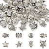 40Pcs 8 Styles Tibetan Style Alloy Beads TIBE-YW0001-64-1