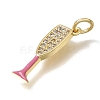 Brass Micro Pave Clear Cubic Zirconia Pendants CU-CBAEEA8-15G-3
